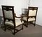 French Gothic Walnut Library Throne Chairs, 1870, Set of 2 2