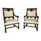 French Gothic Walnut Library Throne Chairs, 1870, Set of 2, Image 1