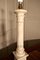 Große korinthische Säulen-Tischlampe aus weißem Marmor, 1900er 3