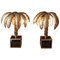 Französische Palm Tree Tole Ware Tischlampen, 1980er, 2er Set 1