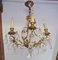 French Cut Glass and Brass Chandelier, 1920s, Image 2
