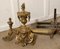 Large French Rococo Brass Fire Dogs, 1800s 4