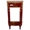 Red Lacquer Chinoiserie Side Table, 1980s, Image 1
