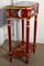 Red Lacquer Chinoiserie Side Table, 1980s 4