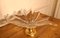 Large French Art Glass and Brass Tazza Dish, 1960s 2