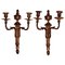 Early 19th Century French Brass Twin Wall Sconces, 1800s, Set of 2, Image 1