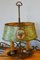 French Painted Toleware and Brass Twin Desk Lamp, 1890s, Image 3