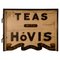 Dreidimensionales doppelseitiges Hovis Tea Ladenschild aus Holz, 1900er 1