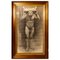 Male Nude Posing as Atlas, 1960, Large Study in Charcoal, Framed 1