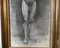 Male Nude Posing as Atlas, 1960, Large Study in Charcoal, Framed 6