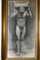 Male Nude Posing as Atlas, 1960, Large Study in Charcoal, Framed 10