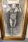 Hombre desnudo posando como Atlas, 1960, gran estudio en carboncillo, enmarcado, Imagen 3
