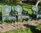 Cast Iron Garden Armchairs with Four Seasons Plaques on the Backs, 1950, Set of 4 5