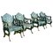 Cast Iron Garden Armchairs with Four Seasons Plaques on the Backs, 1950, Set of 4, Image 1