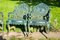 Cast Iron Garden Armchairs with Four Seasons Plaques on the Backs, 1950, Set of 4 8