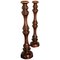 Tall 19th Century Turned Fruitwood Wooden Wig Stands Shop Display, 1880s, Set of 2 1