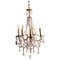 Large French Cut Glass and Brass Five Branch Chandelier, 1930s, Image 1