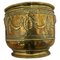 Large 19th Century Brass Jardinière with Faces, 1880s, Image 1