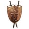 Arts and Crafts Wall Hanging Copper Shield with Cross Swords, 1880s 1