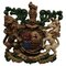 Victorian Cast Iron Royal Coat of Arms Shield Plaque, 1950s 1
