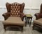 Chesterfield Wing Back Leather Library Chairs, 1940s, Set of 2 6
