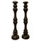 Tall French Turned Wooden Wig Stands, 1880s, Set of 2 1