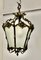 French Rococo Brass & Etched Glass Lantern Hall Light, 1920 6