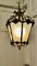 French Rococo Brass & Etched Glass Lantern Hall Light, 1920, Image 5