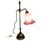 French Brass Desk Lamp with Opaline Glass Shade, 1950s, Image 1