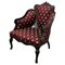 Victorian Salon Chair Upholstered in Regency Silk Fabric, 1880s 1