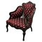 Victorian Salon Chair Upholstered in Regency Silk Fabric, 1880s, Image 1