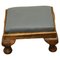 Victorian Country House Oak Foot Stool Upholstered in Soft Leather, 1880s, Image 1