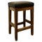 Arts and Crafts Golden Oak and Leather Stool, 1880s, Image 1