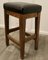 Arts and Crafts Golden Oak and Leather Stool, 1880s, Image 5