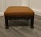 Carved Oak Foot Stool Upholstered in Leather, 1890s 2