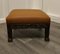 Carved Oak Foot Stool Upholstered in Leather, 1890s, Image 2