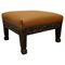 Carved Oak Foot Stool Upholstered in Leather, 1890s 1