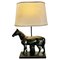 Art Deco Black Horse Table Lamp, 1930s 1