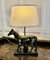 Art Deco Black Horse Table Lamp, 1930s 2