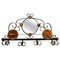 French Iron and Copper Hall Coat Hooks with Mirror, 1950 1