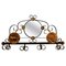 French Iron and Copper Hall Coat Hooks with Mirror, 1950, Image 1