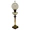 Glass Oil Lamp on Marble Column with a Stepped Brass Base, 1880s, Image 1