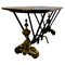 French Centre Table in Brass and Iron with Marble Top, 1960, Image 1