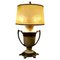 Lampada da tavolo grande in ceramica e ottone, Francia, anni '20, Immagine 1