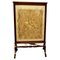 Victorian Hand Embroidered Silk and Mahogany Fire Screen, 1880s 1