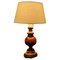 Large Bulbous Turned Wood Table Lamp, 1960s, Image 1