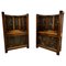 Arts and Crafts Pugin Carved Barrel Back Hall Chairs, 1880s, Set of 2 1