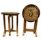 Round Chinoiserie Folding Side Tables, 1920, Set of 2, Image 1
