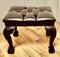 19th Century Chesterfield Carved Walnut Leather Library Stool, 1880s 9