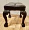 19th Century Chesterfield Carved Walnut Leather Library Stool, 1880s 6